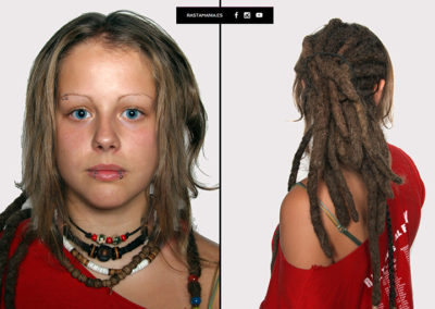 Extensiónes Rastas rubias